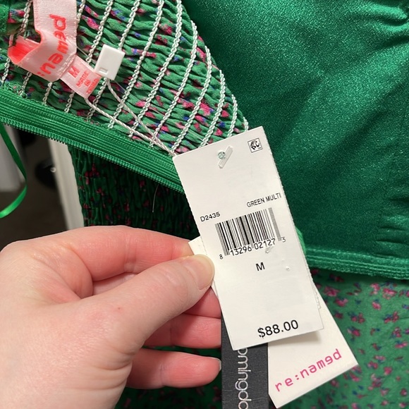 Re:named green sweetheart neckline floral dress M - Picture 5 of 7